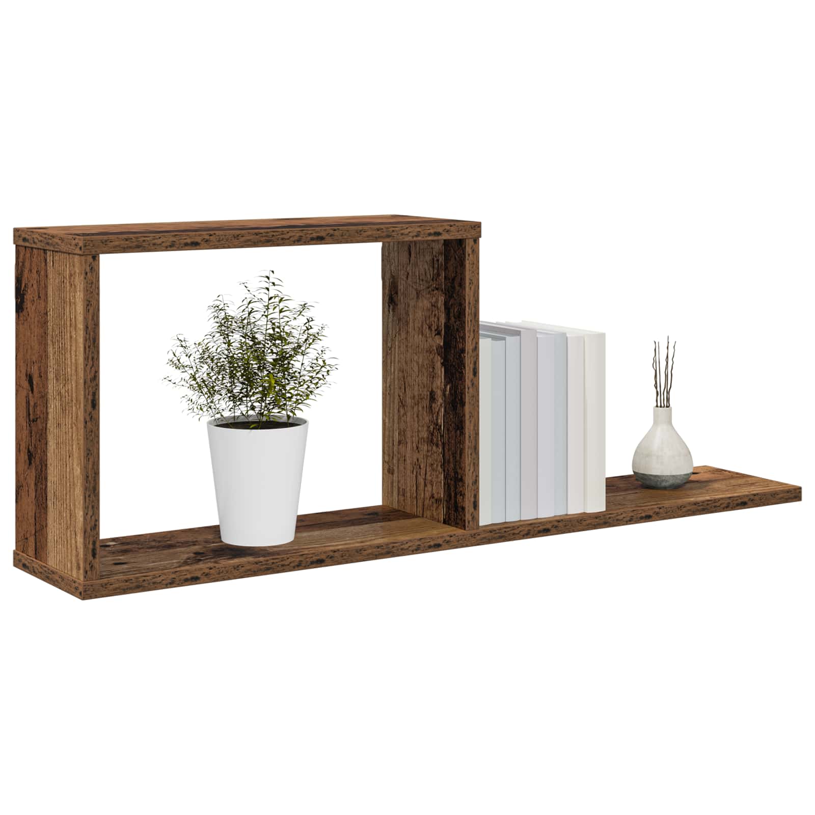 vidaXL Półki wiszące 2 pcs Stare drewno 80 x 15 x 30 cm