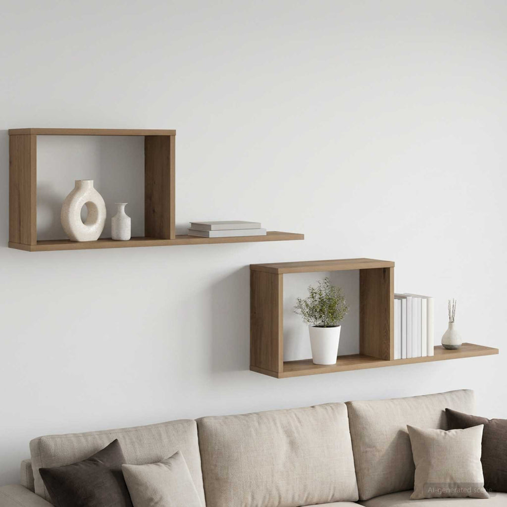 vidaXL Półki wiszące 2 pcs Dąb artisan 80 x 15 x 30 cm