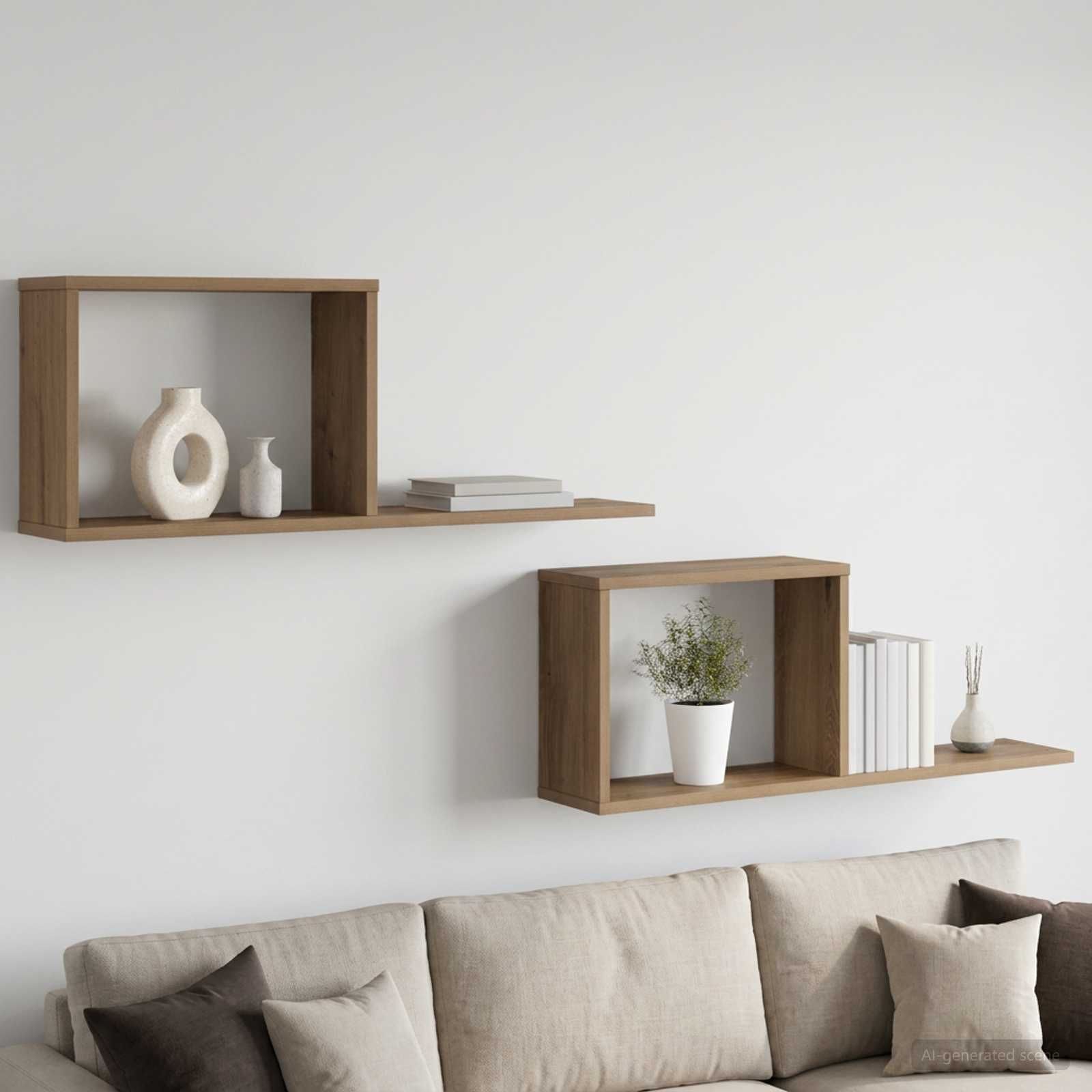 vidaXL Półki wiszące 2 pcs Dąb artisan 80 x 15 x 30 cm