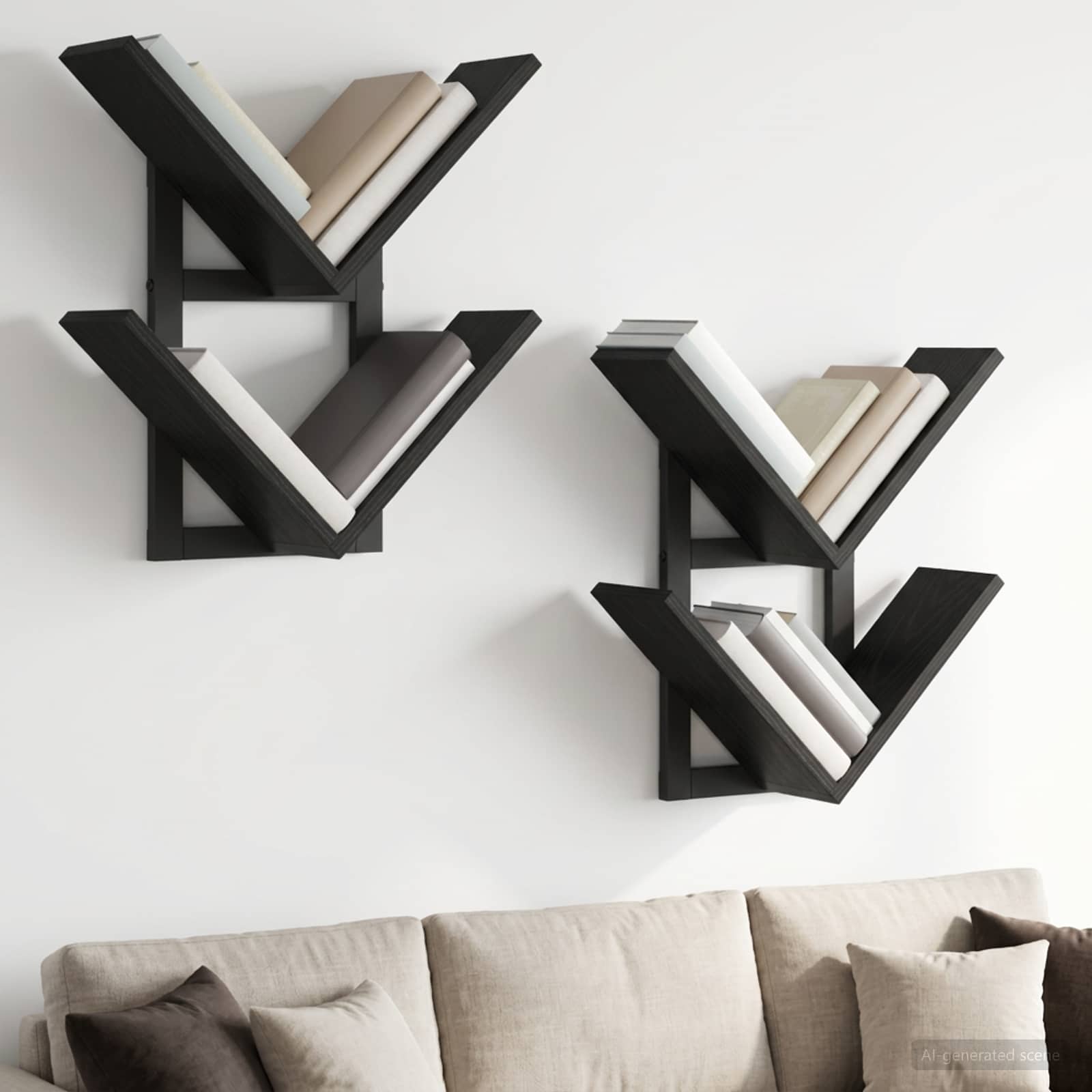 vidaXL Półka wisząca 2 pcs Czarny dąb 43 x 15 x 47 cm