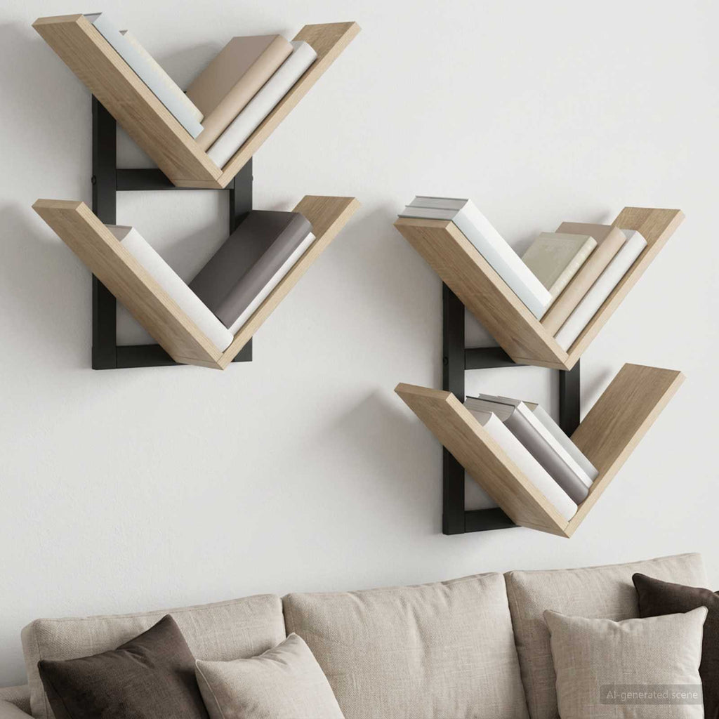 vidaXL Półka wisząca 2 pcs dąb Sonoma 43 x 15 x 47 cm