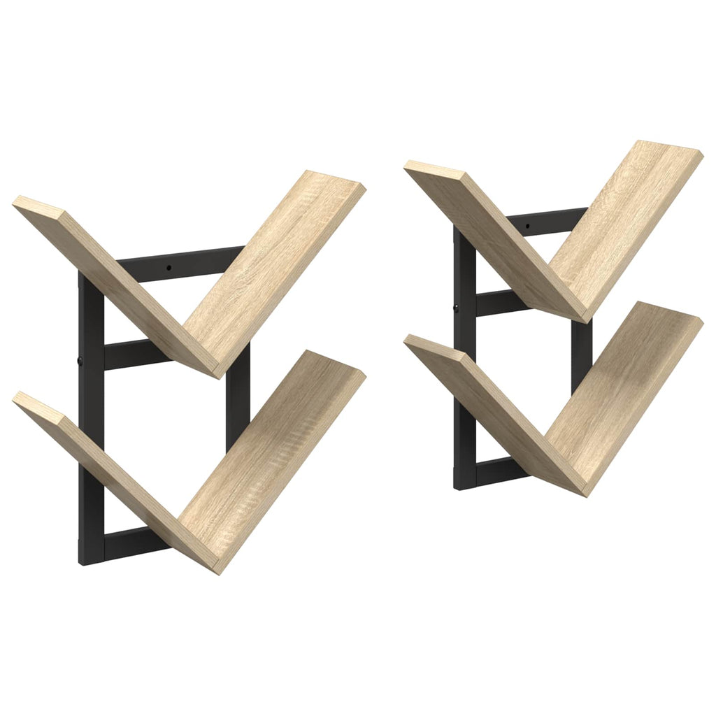 vidaXL Półka wisząca 2 pcs dąb Sonoma 43 x 15 x 47 cm