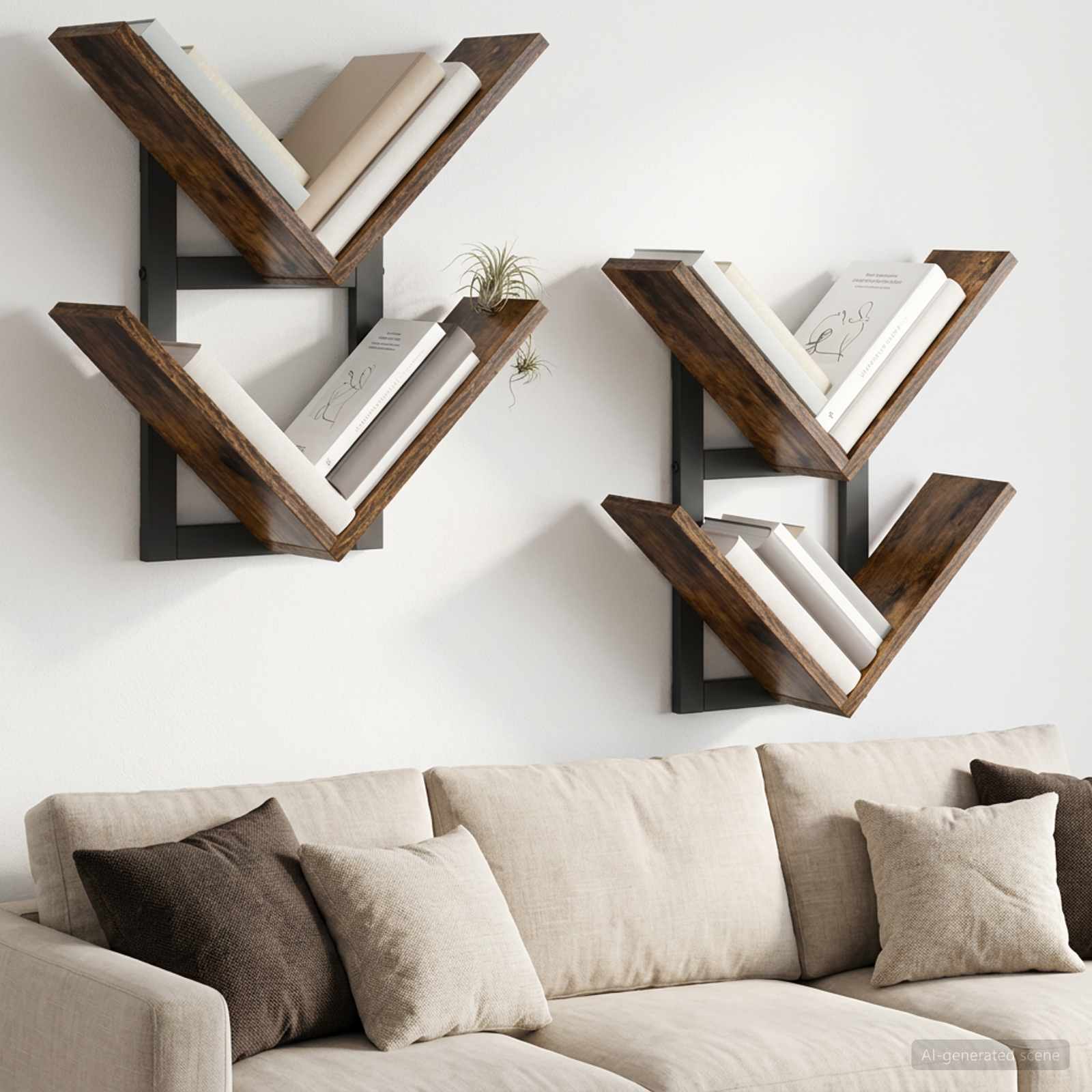 vidaXL Półka wisząca 2 pcs Dąb wędzony 43 x 15 x 47 cm