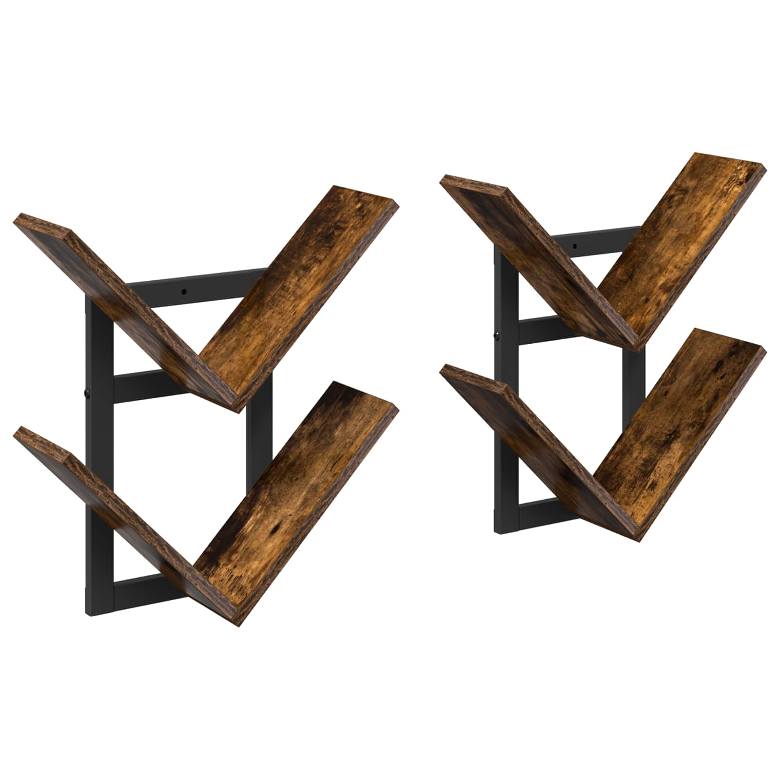 vidaXL Półka wisząca 2 pcs Dąb wędzony 43 x 15 x 47 cm