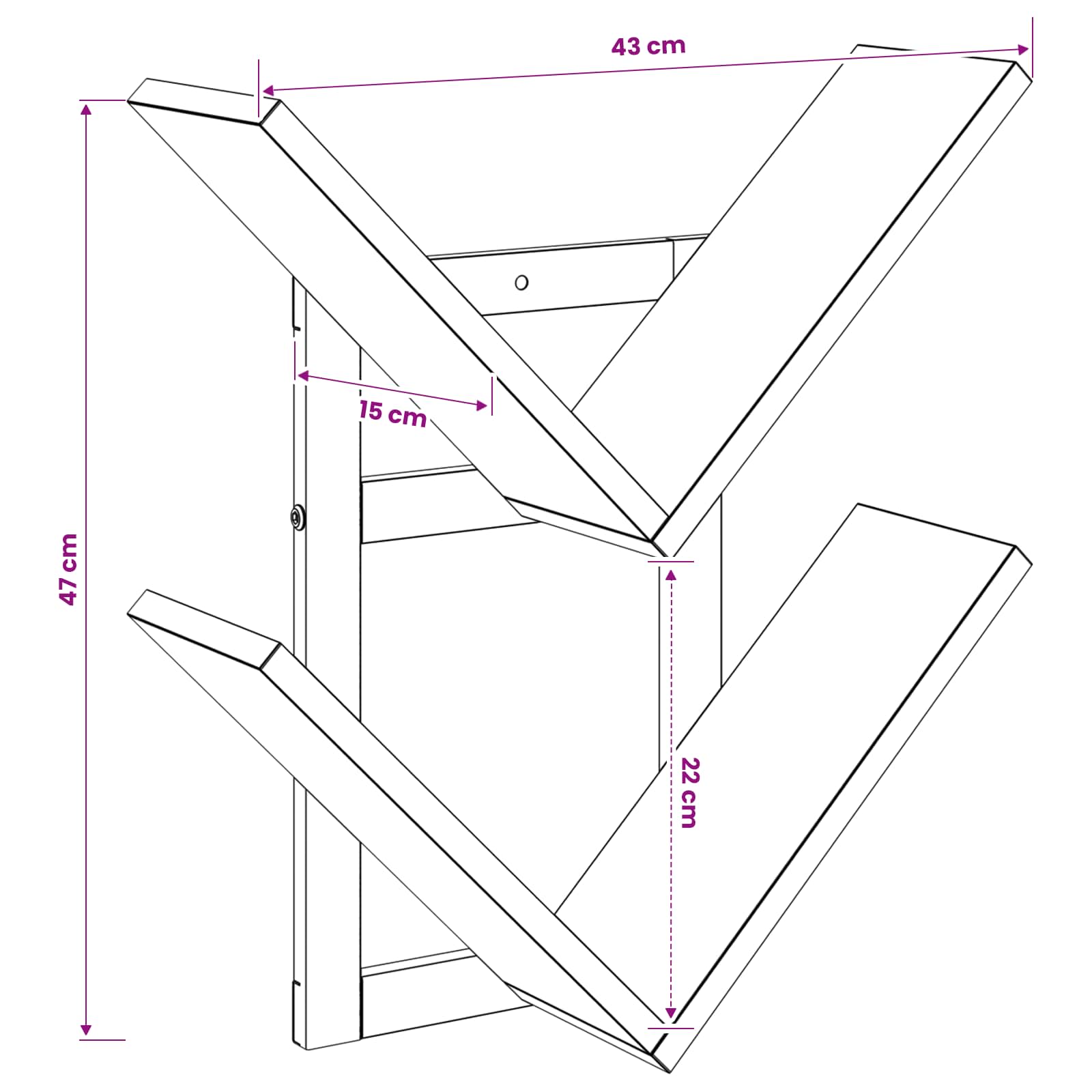 vidaXL Półka wisząca 2 pcs Dąb wędzony 43 x 15 x 47 cm