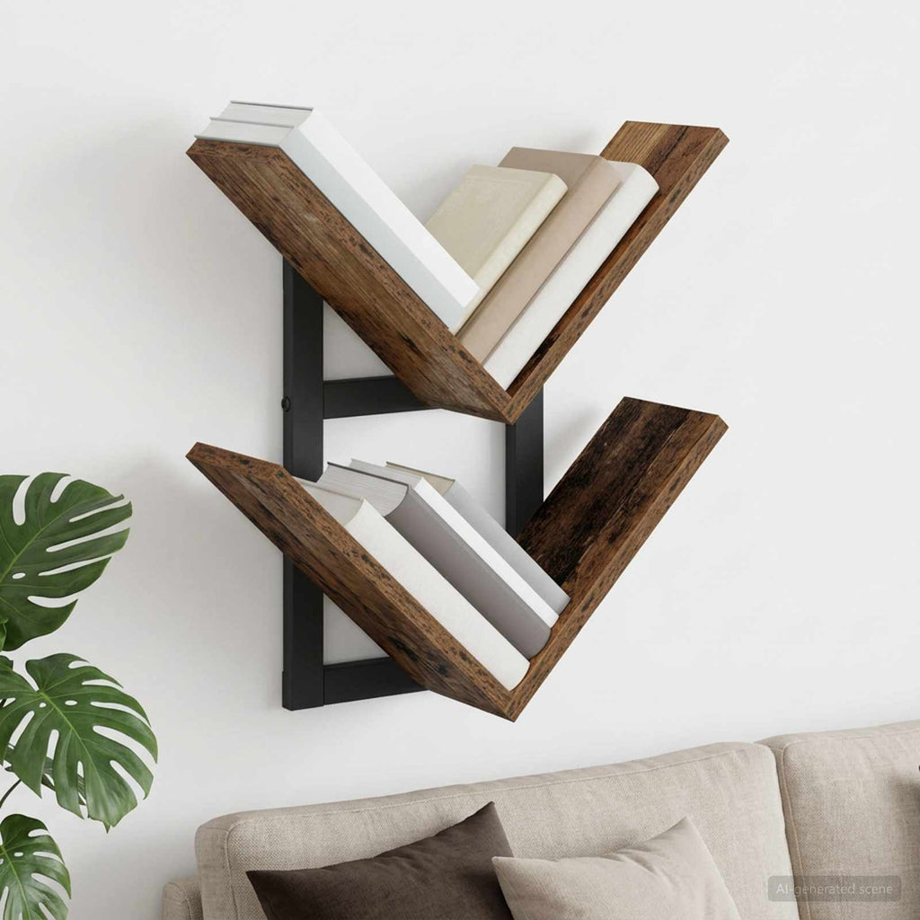 vidaXL Półka wisząca Stare drewno 43 x 15 x 47 cm Drewno inżynieryjne
