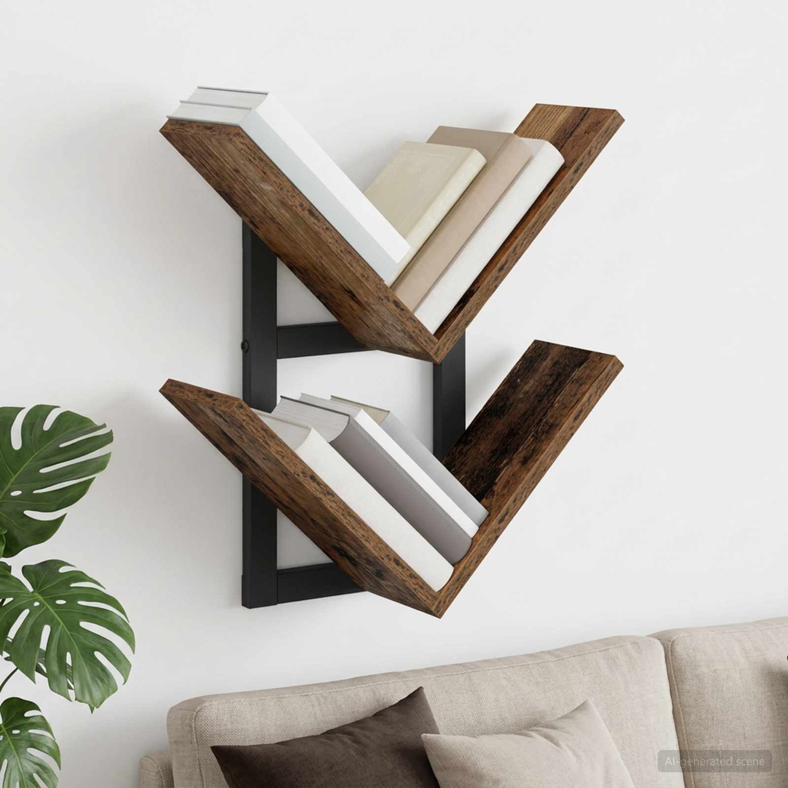 vidaXL Półka wisząca Stare drewno 43 x 15 x 47 cm Drewno inżynieryjne