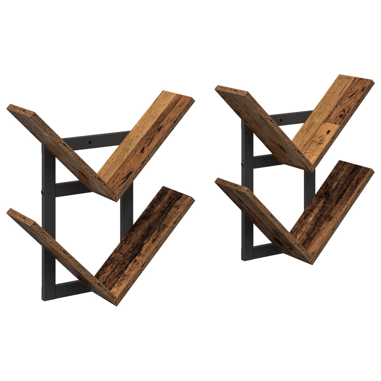 vidaXL Półka wisząca 2 pcs Stare drewno 43 x 15 x 47 cm
