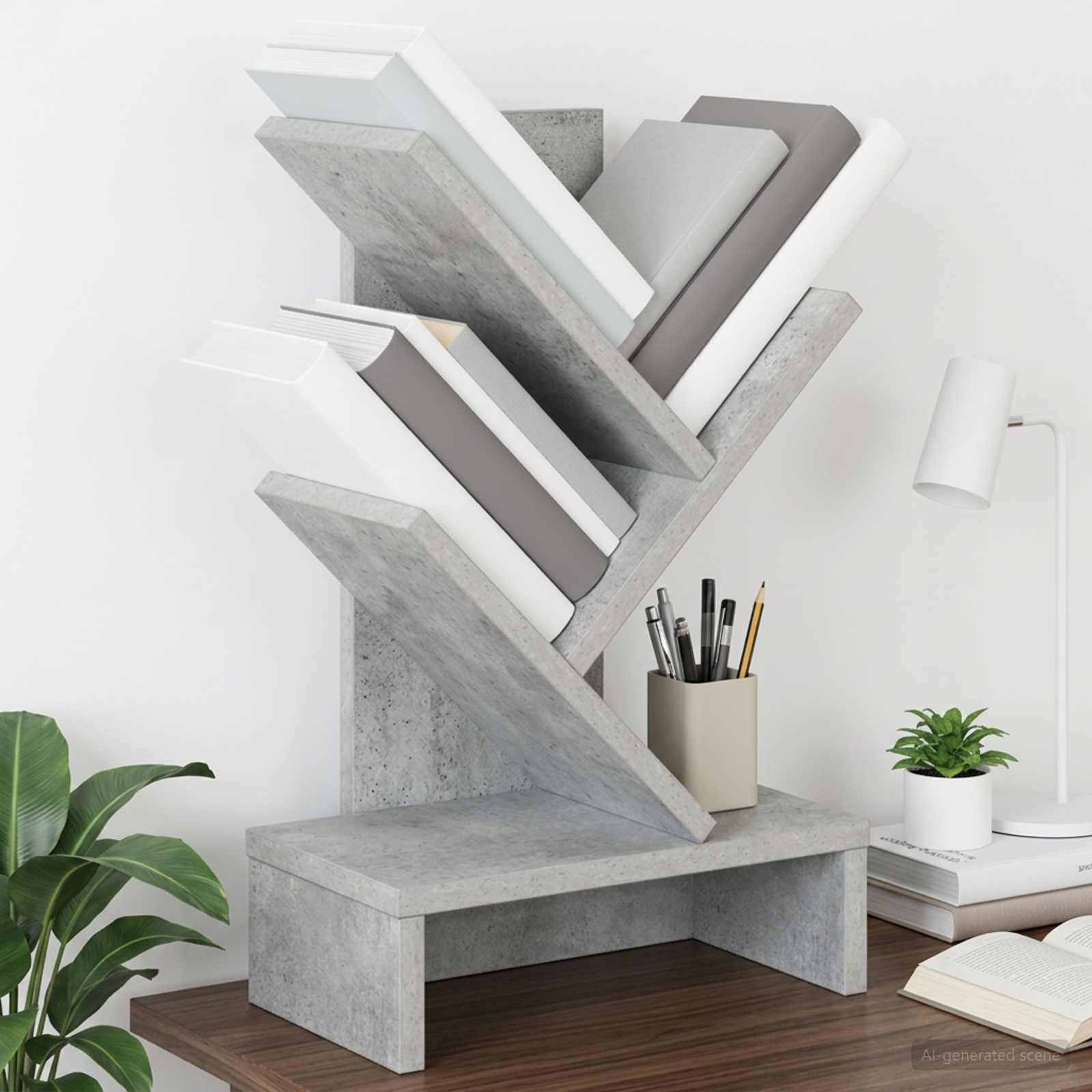 vidaXL Regal na książki w kształcie drzewa 3-poziomowy 30 x 18 x 48 cm