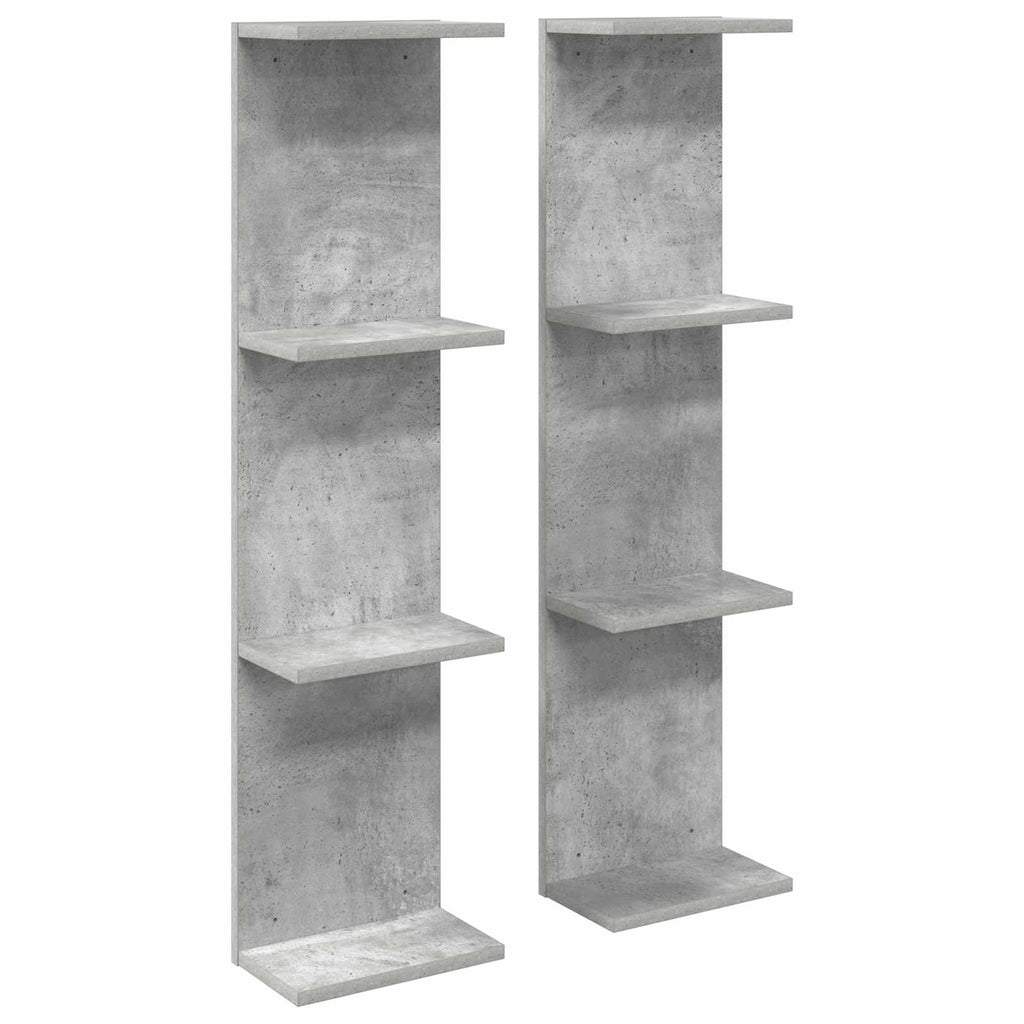 vidaXL Półka ścienna 2 pcs Betonowy szary 25 x 15 x 100 cm