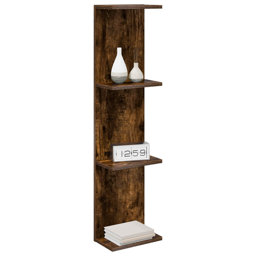 vidaXL Półka ścienna 2 pcs Dąb wędzony 25 x 15 x 100 cm