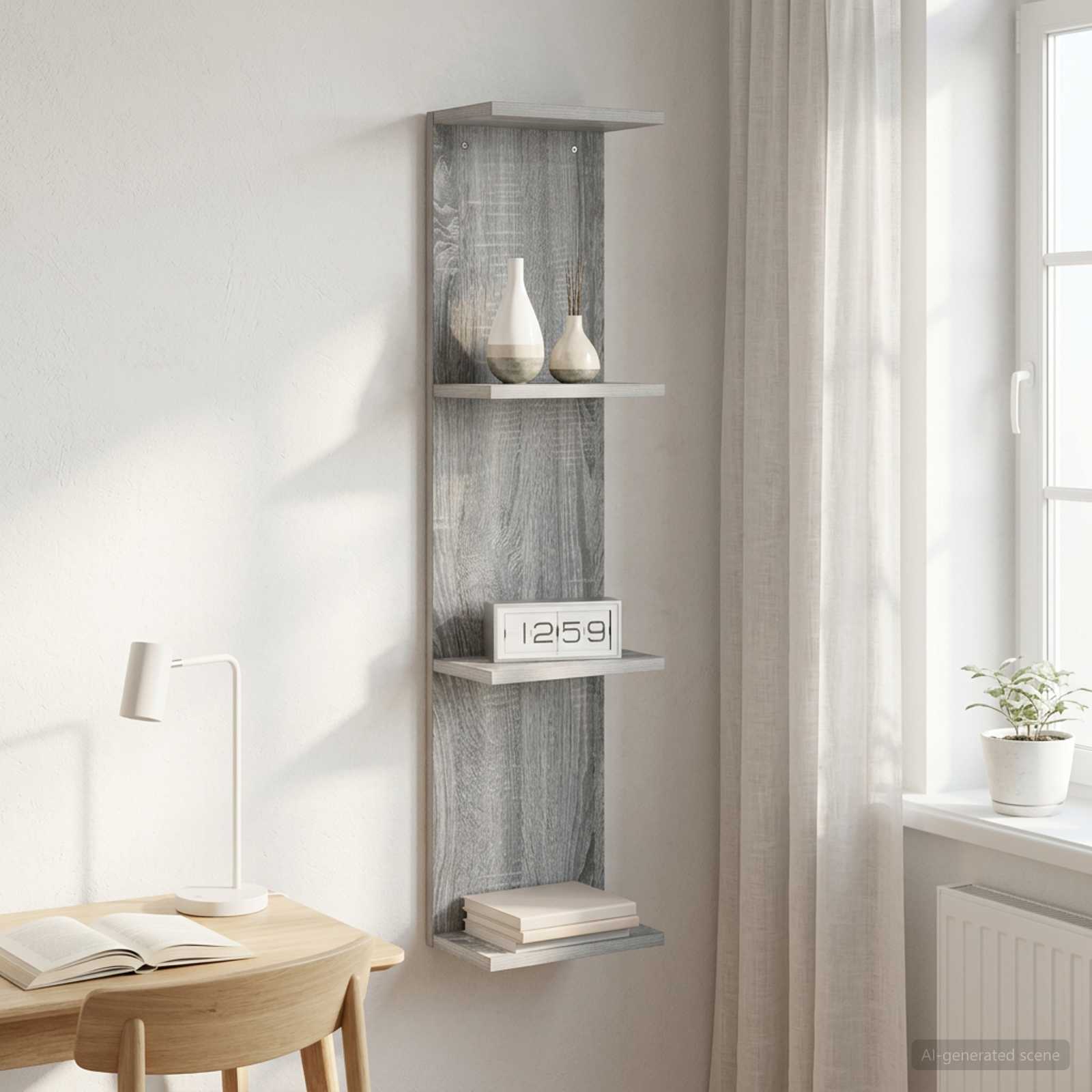 vidaXL Półka ścienna Szary Sonoma 25 x 15 x 100 cm Drewno inżynieryjne