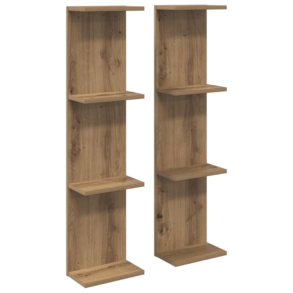 vidaXL Półka ścienna 2 pcs Dąb artisan 25 x 15 x 100 cm
