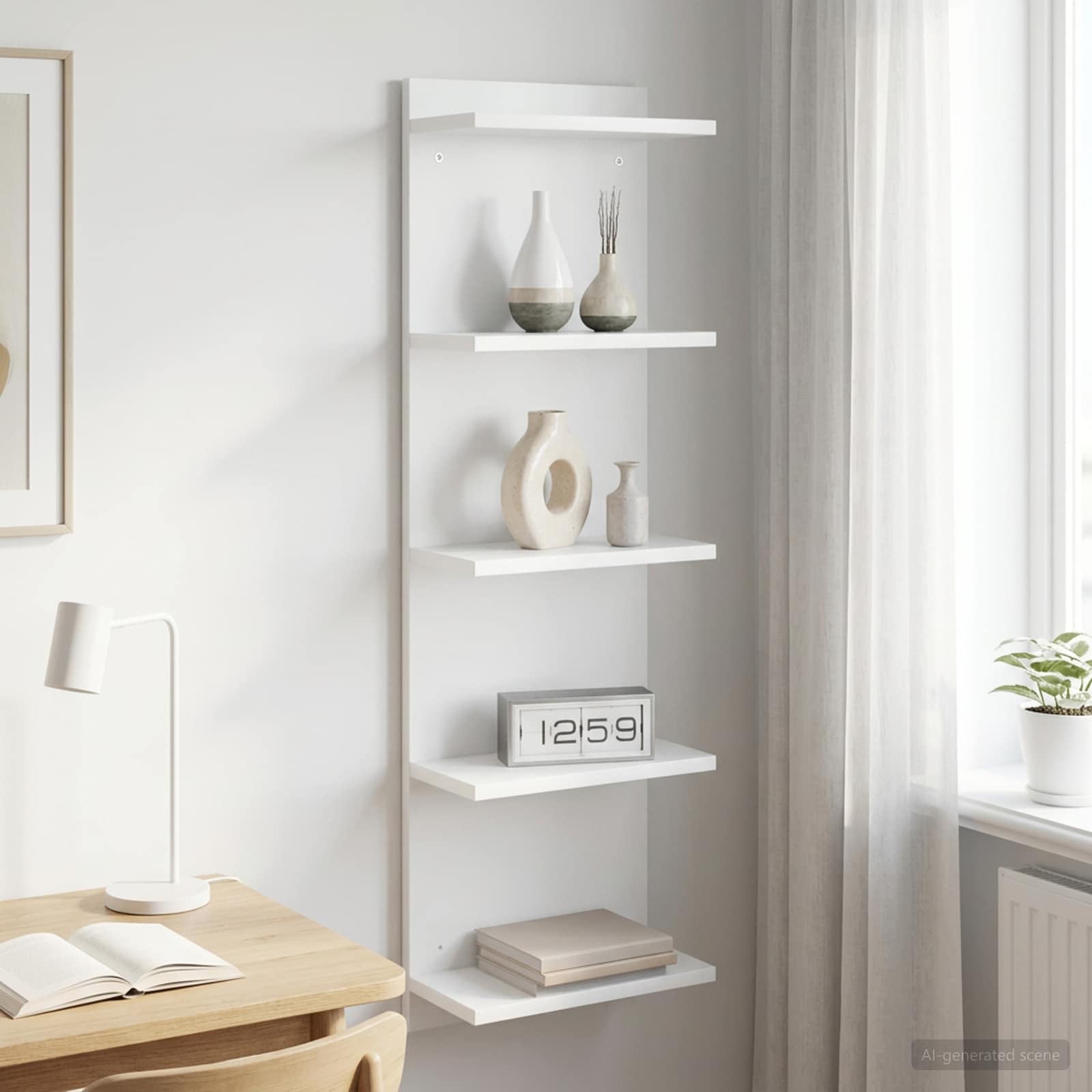 vidaXL Półka ścienna Biały 30 x 15 x 100 cm Drewno inżynieryjne