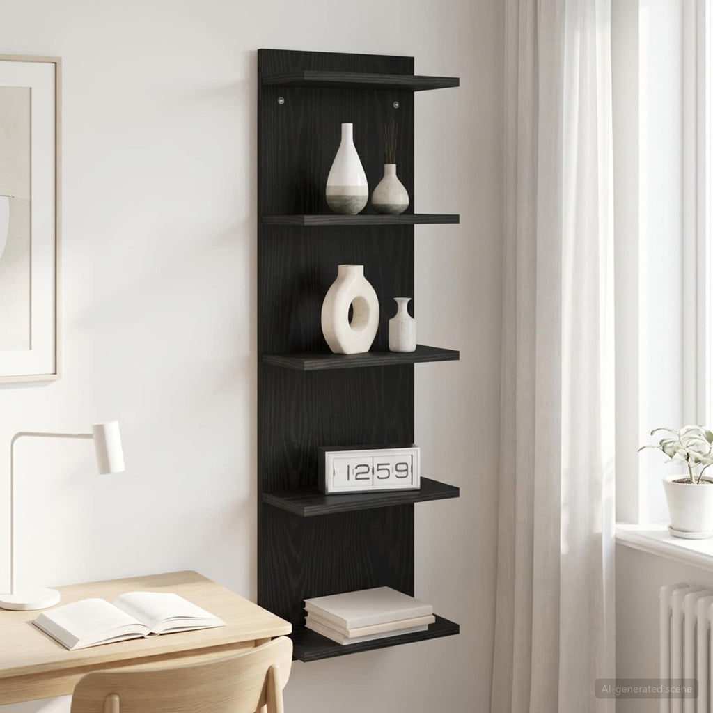 vidaXL Półka ścienna Czarny dąb 30 x 15 x 100 cm Drewno inżynieryjne
