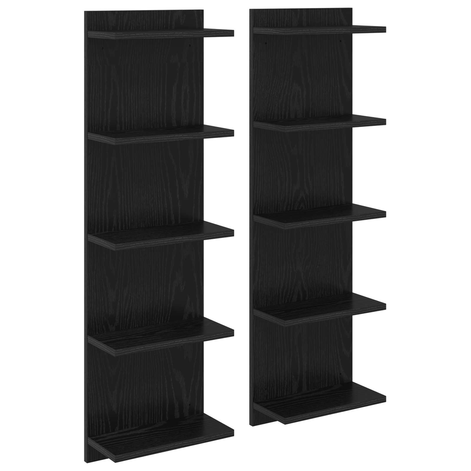 vidaXL Półka ścienna 2 pcs Czarny dąb 30 x 15 x 100 cm
