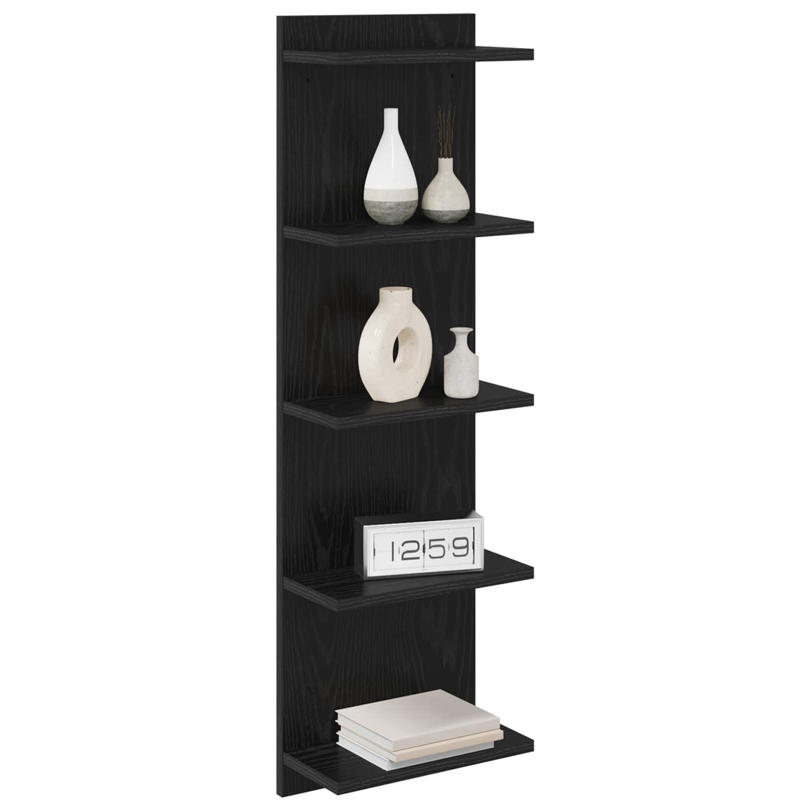 vidaXL Półka ścienna 2 pcs Czarny dąb 30 x 15 x 100 cm