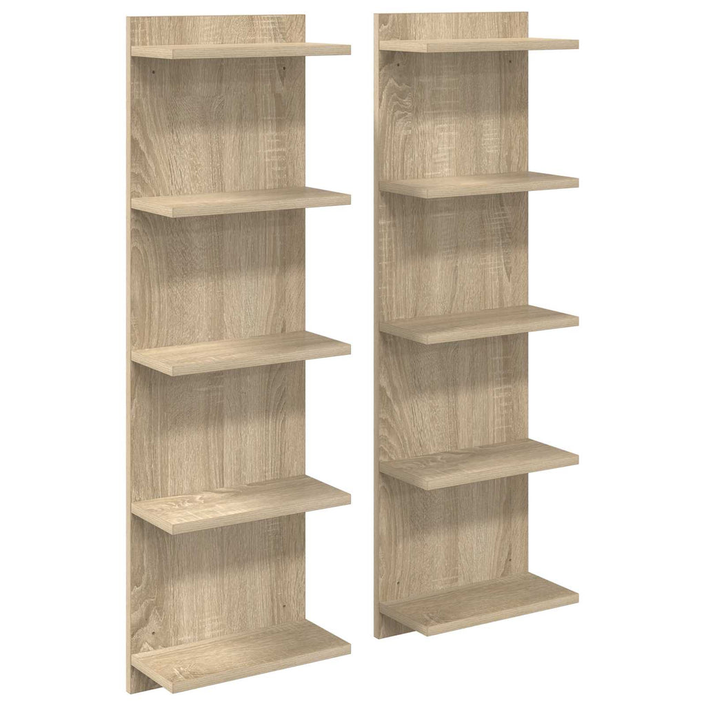 vidaXL Półka ścienna 2 pcs dąb Sonoma 30 x 15 x 100 cm