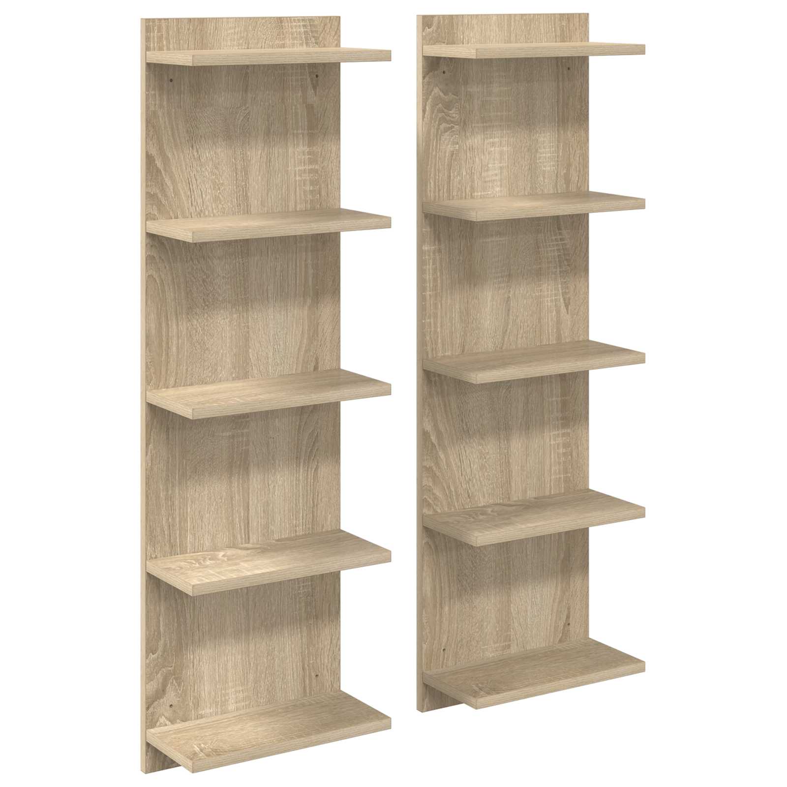 vidaXL Półka ścienna 2 pcs dąb Sonoma 30 x 15 x 100 cm