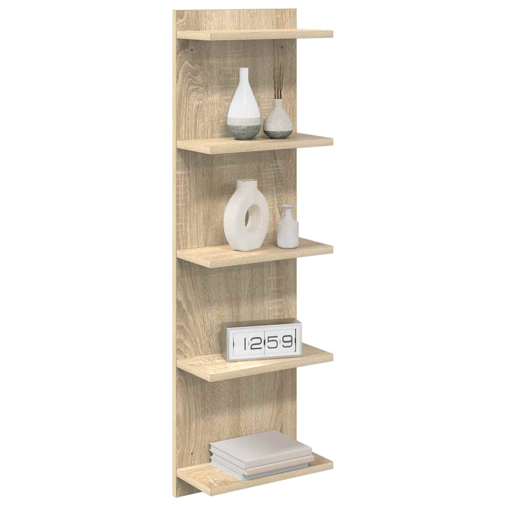 vidaXL Półka ścienna 2 pcs dąb Sonoma 30 x 15 x 100 cm