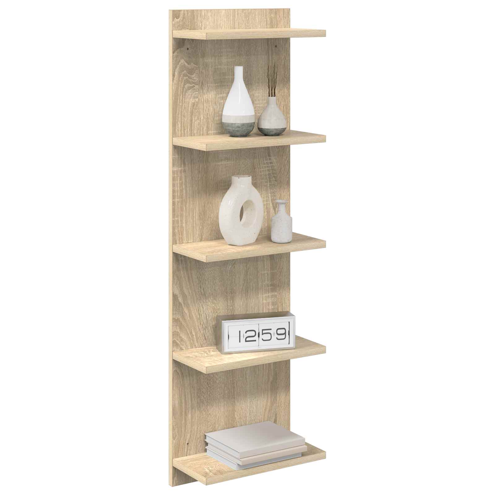 vidaXL Półka ścienna 2 pcs dąb Sonoma 30 x 15 x 100 cm