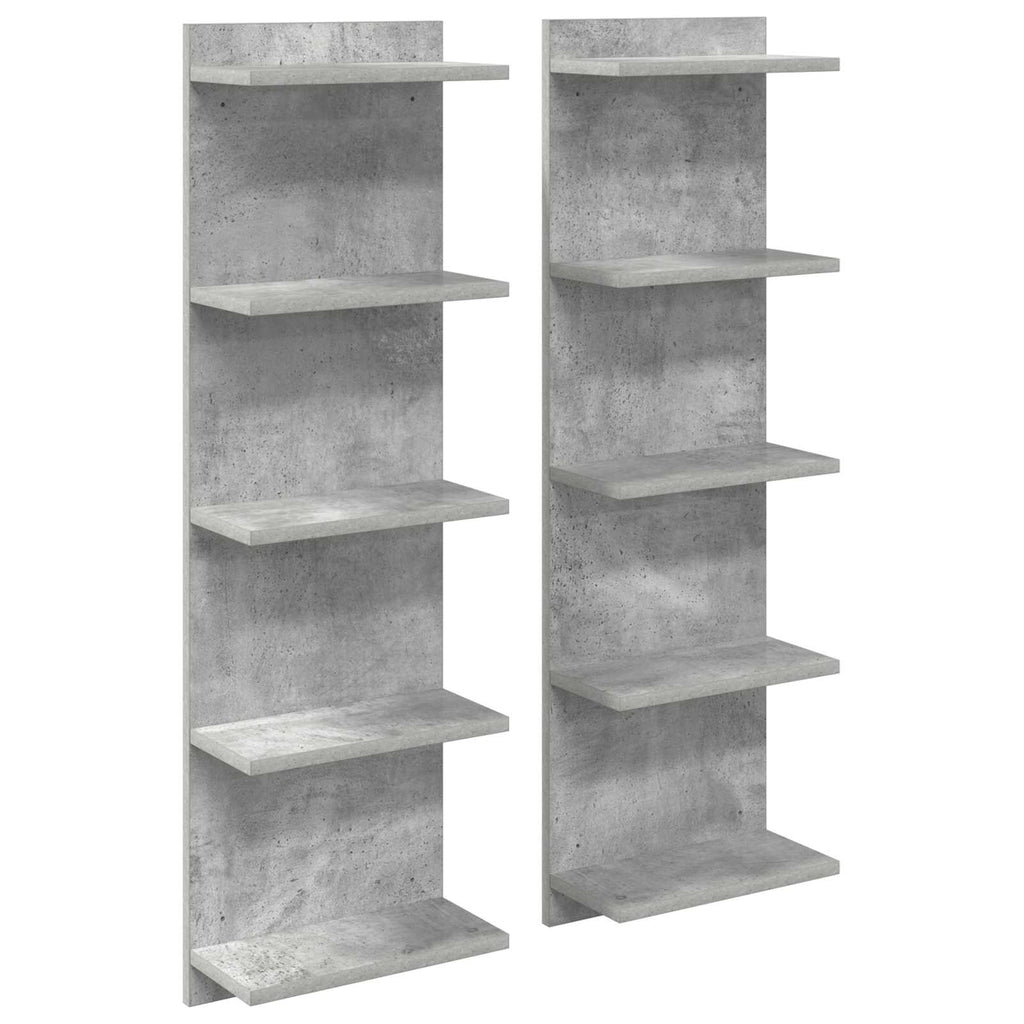 vidaXL Półka ścienna 2 szt. Betonowy szary 30 x 15 x 100 cm