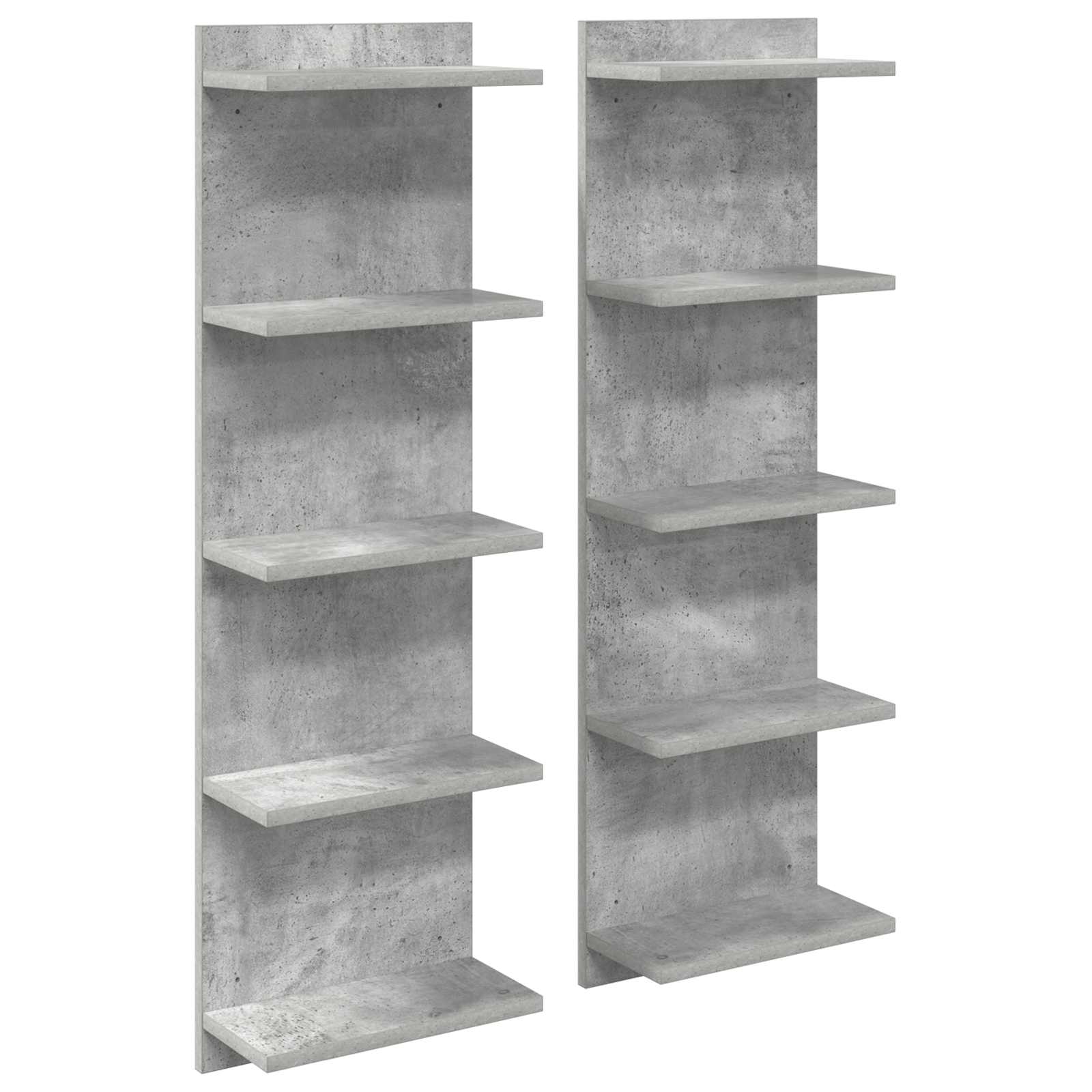 vidaXL Półka ścienna 2 szt. Betonowy szary 30 x 15 x 100 cm