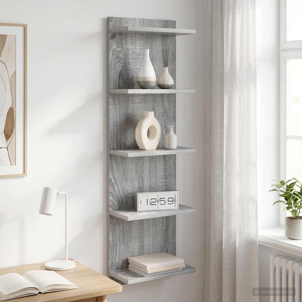 vidaXL Półka ścienna Szary Sonoma 30 x 15 x 100 cm Drewno inżynieryjne