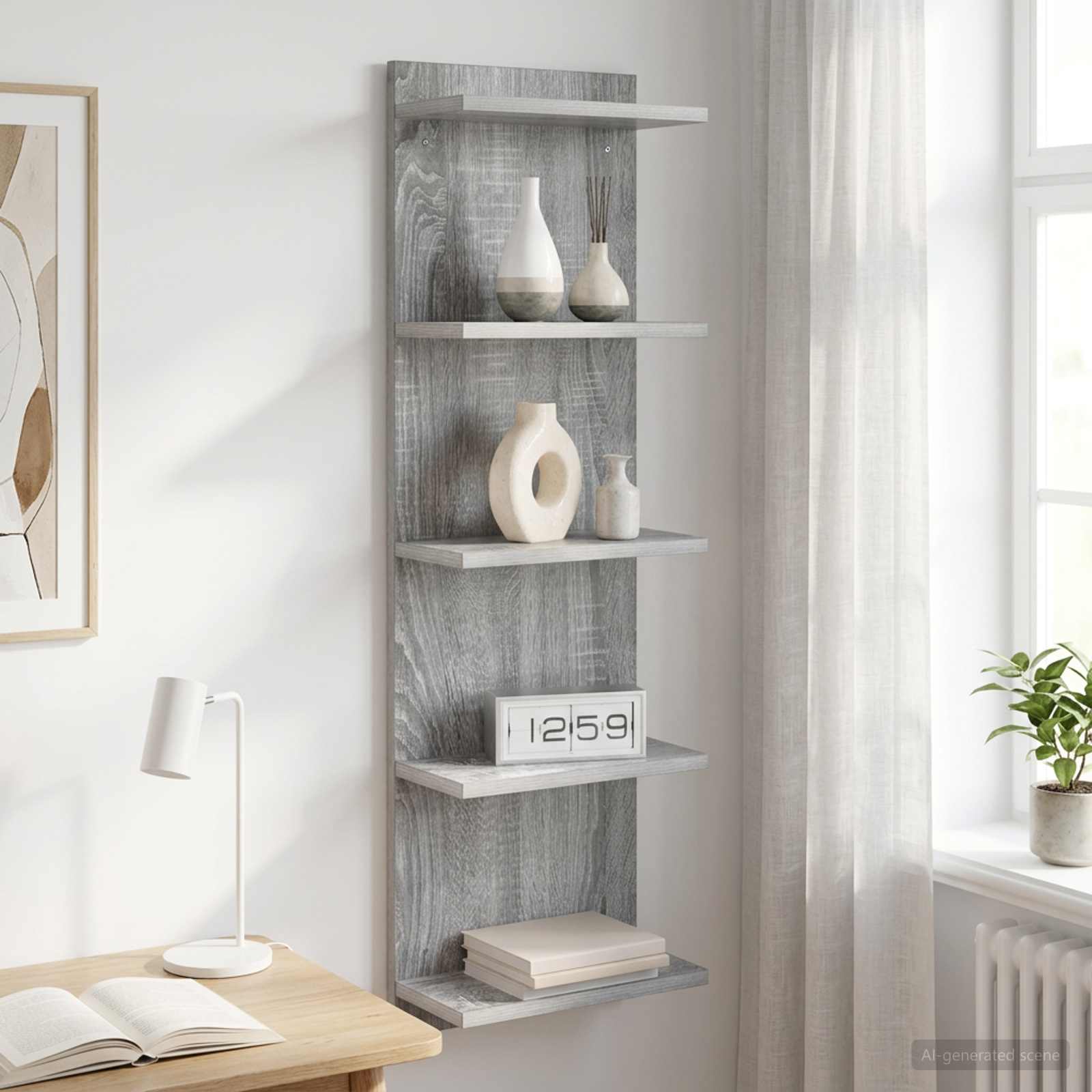 vidaXL Półka ścienna Szary Sonoma 30 x 15 x 100 cm Drewno inżynieryjne