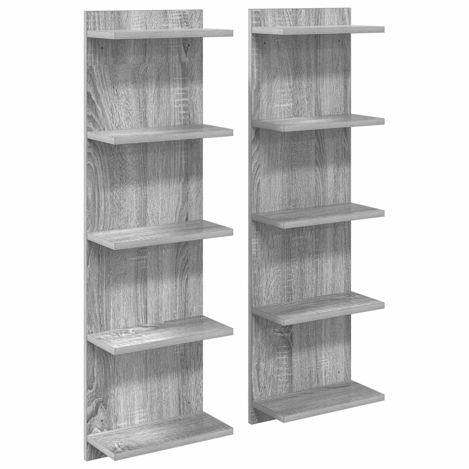 vidaXL Półka ścienna 2 pcs Szary Sonoma 30 x 15 x 100 cm