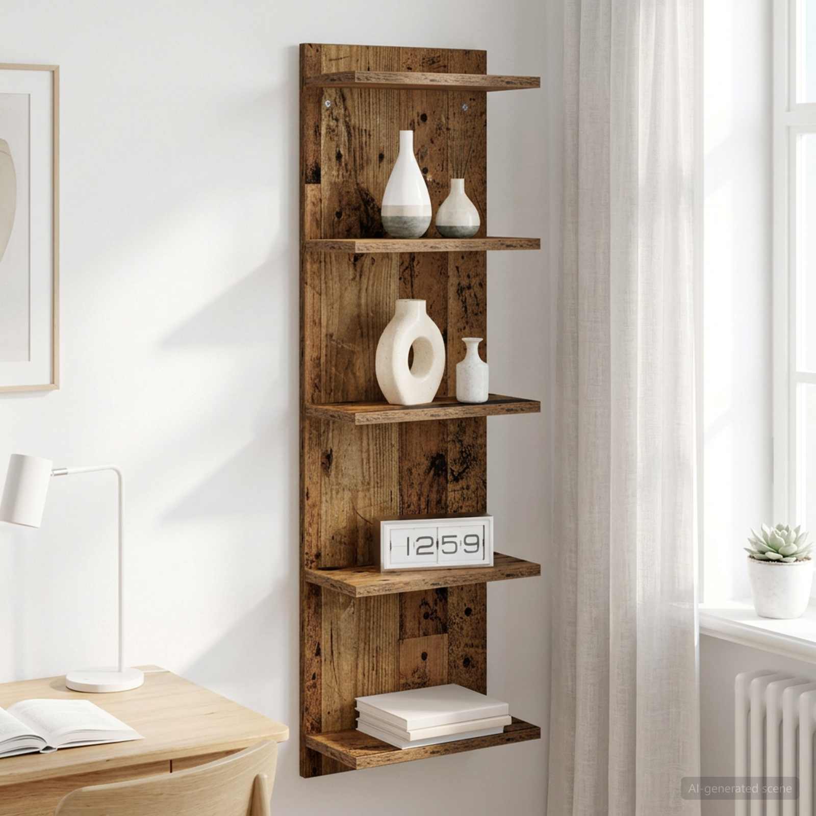 vidaXL Półka ścienna Stare drewno 30 x 15 x 100 cm Drewno inżynieryjne