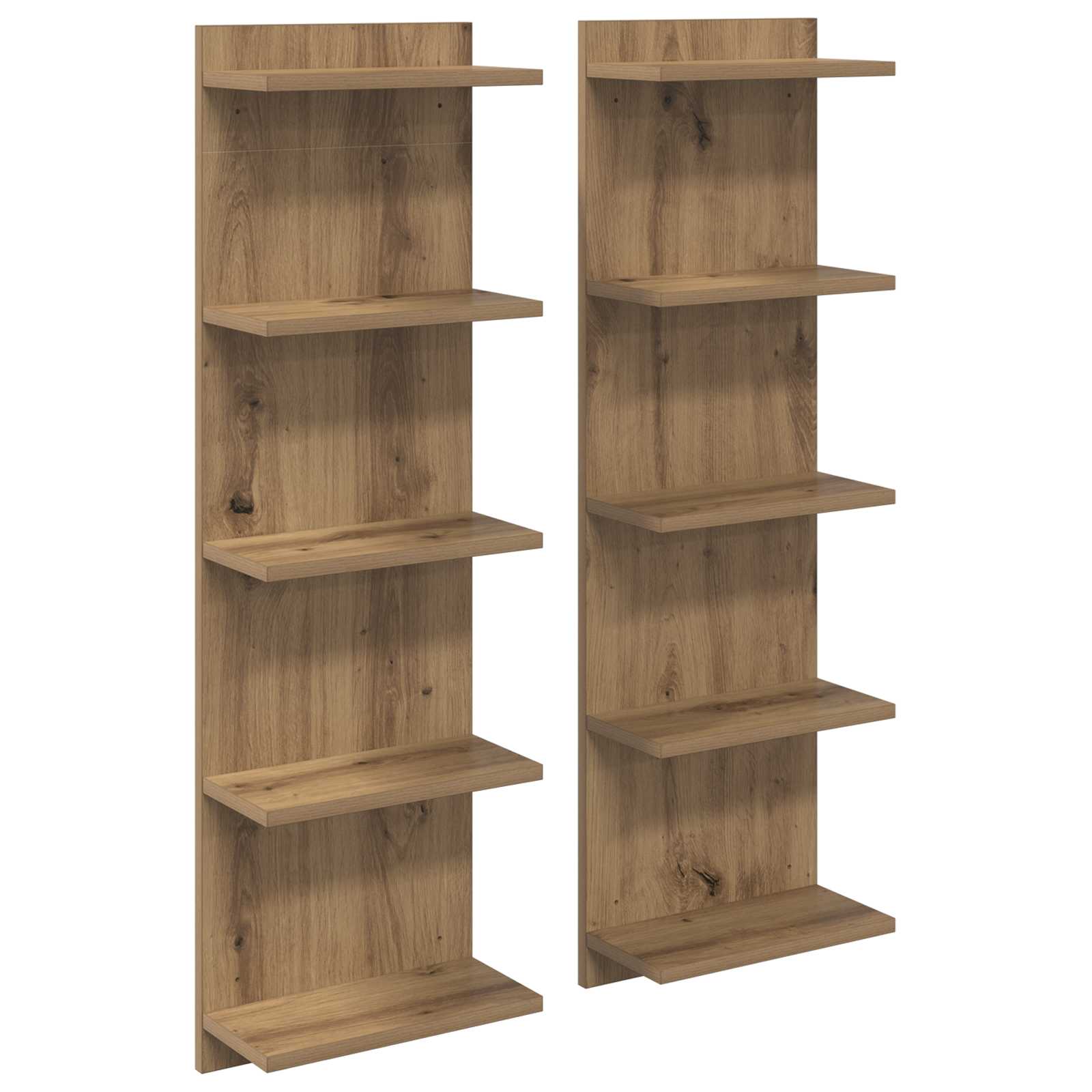 vidaXL Półka ścienna 2 pcs Dąb artisan 30 x 15 x 100 cm