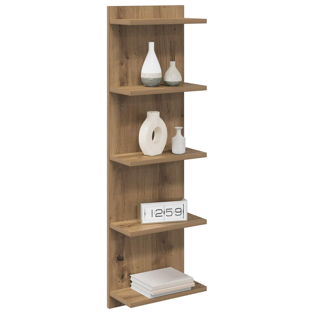 vidaXL Półka ścienna 2 pcs Dąb artisan 30 x 15 x 100 cm