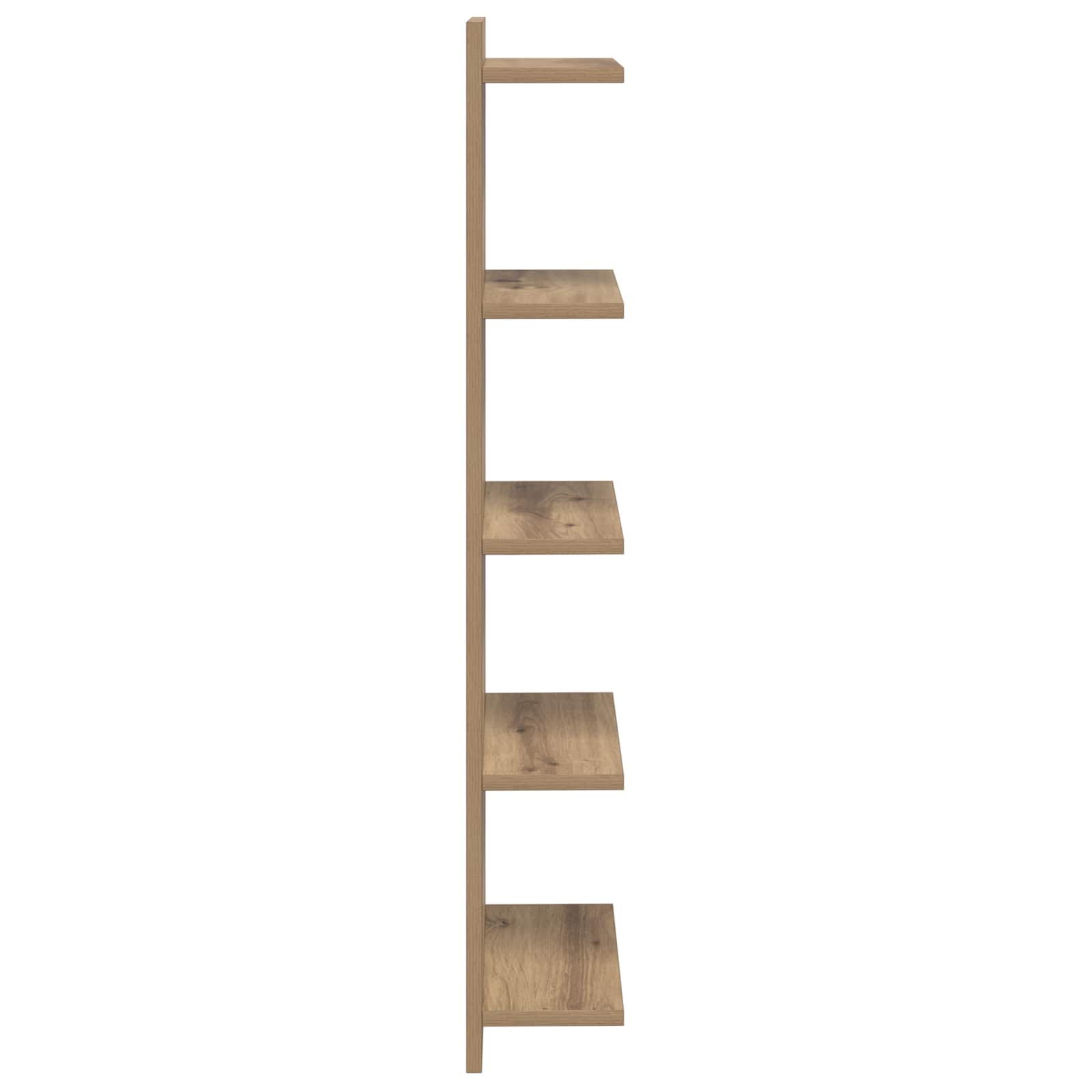 vidaXL Półka ścienna 2 pcs Dąb artisan 30 x 15 x 100 cm