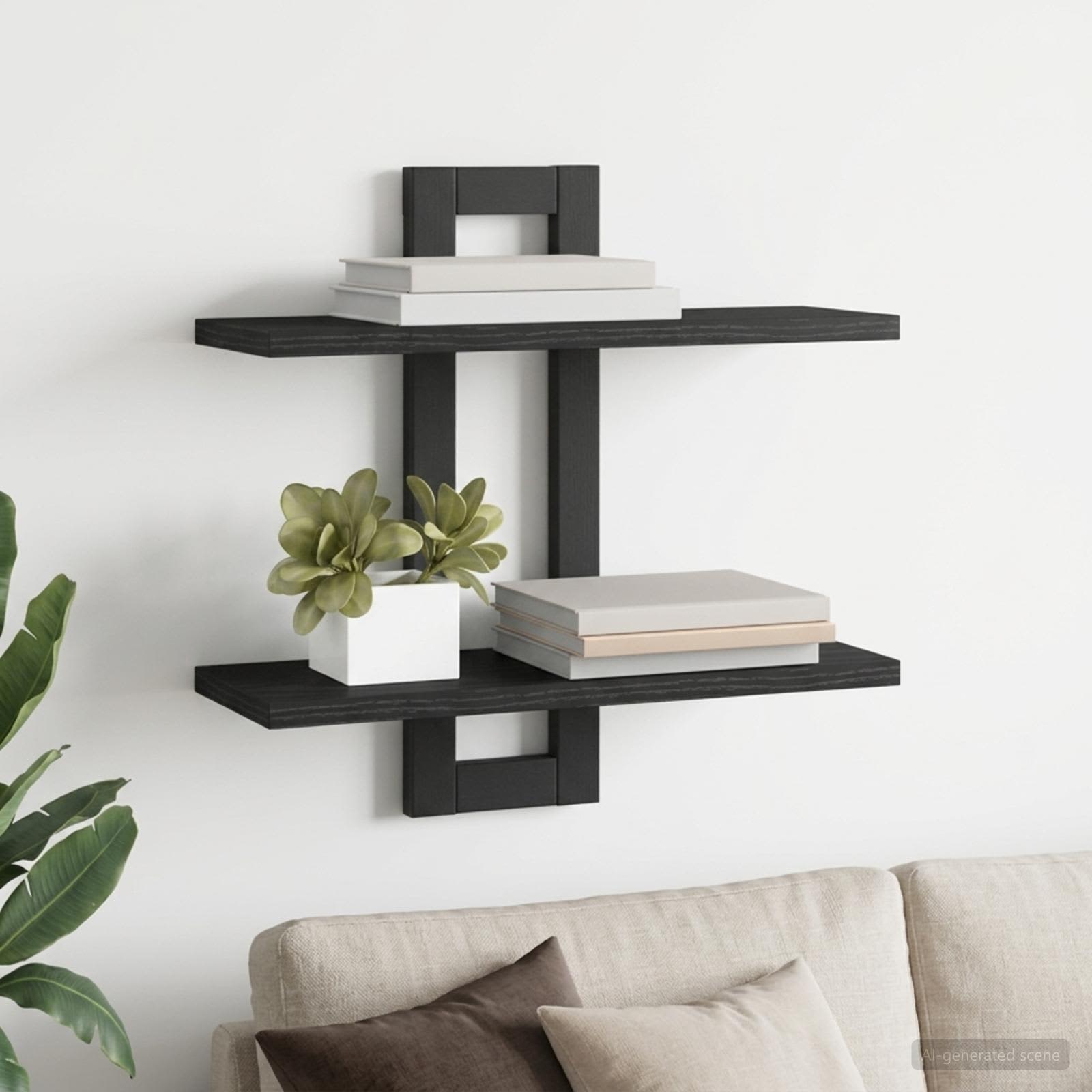 vidaXL Półki wiszące Czarny dąb 40 x 15 x 40 cm Drewno inżynieryjne