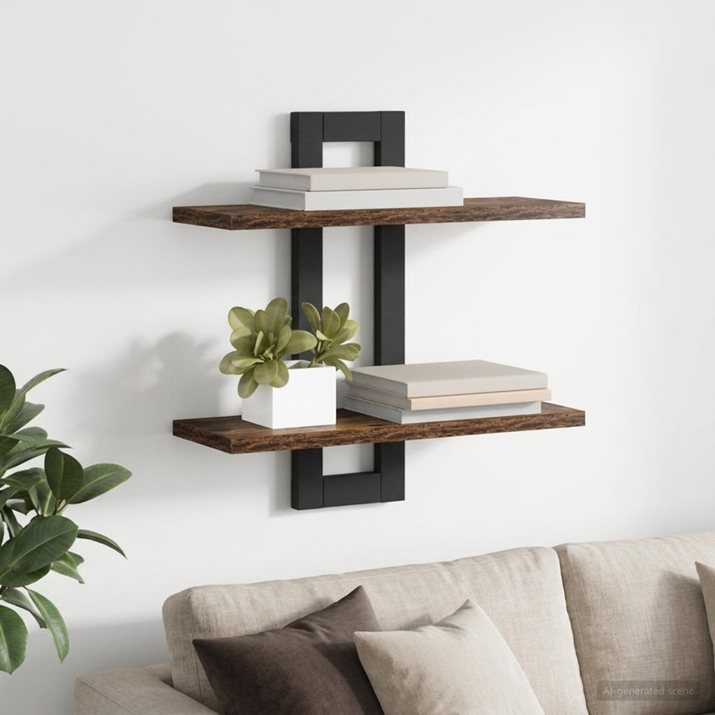 vidaXL Półki wiszące Dąb wędzony 40 x 15 x 40 cm Drewno inżynieryjne