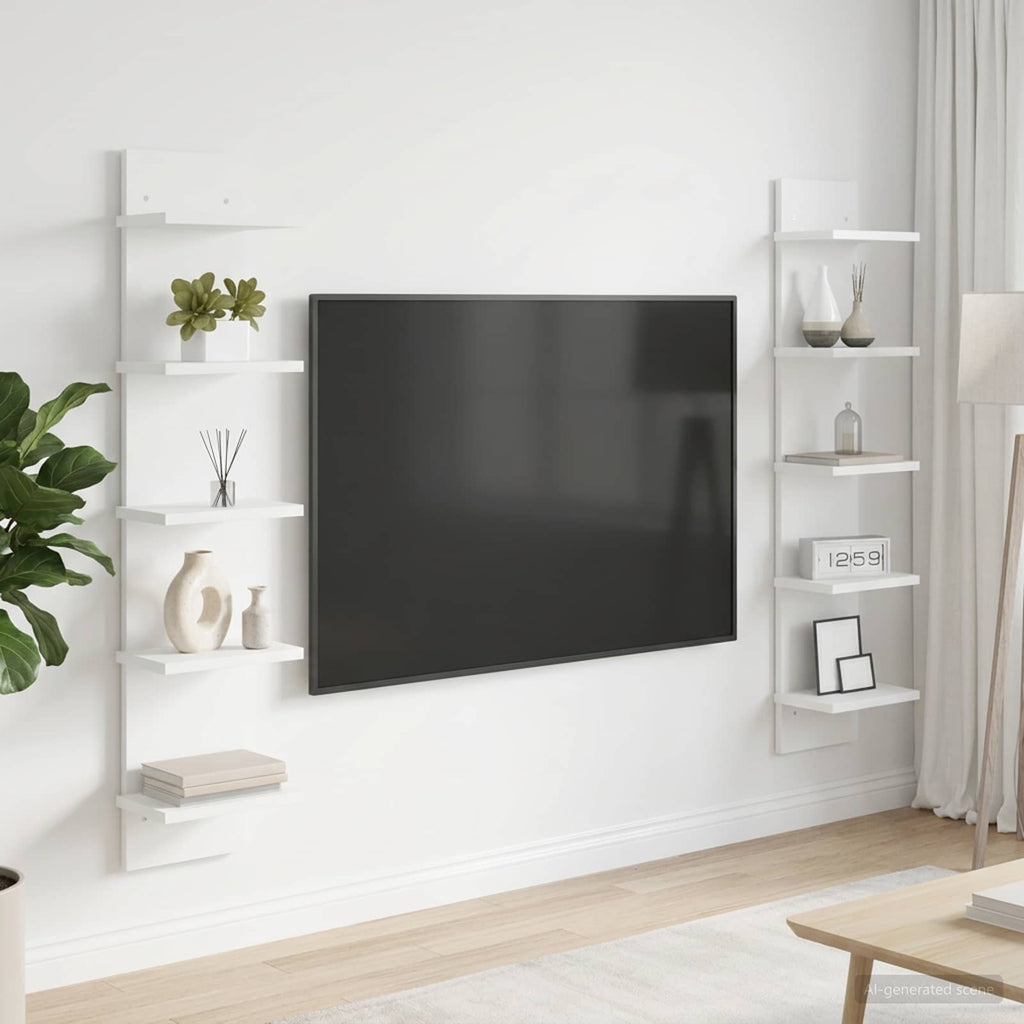 vidaXL Półka ścienna 2 pcs Biały 22 x 15 x 100 cm Drewno inżynieryjne