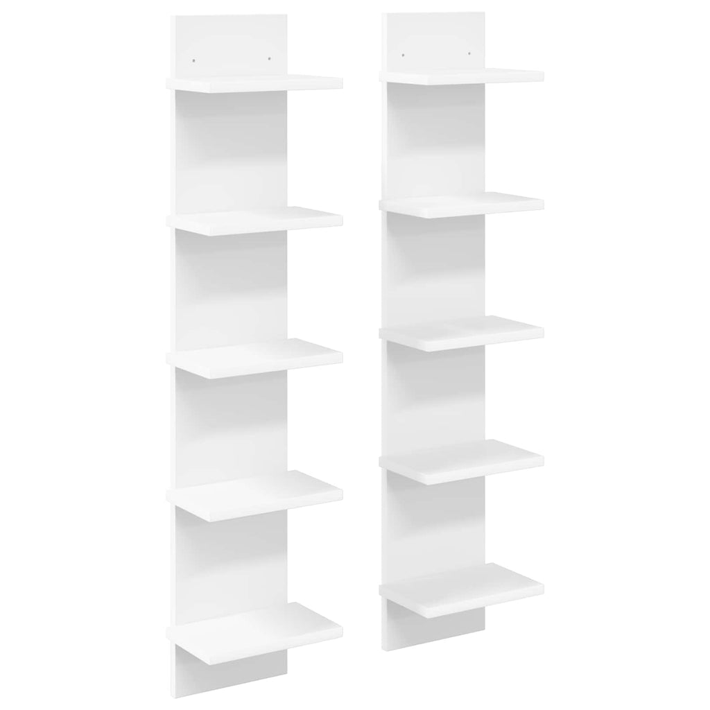 vidaXL Półka ścienna 2 pcs Biały 22 x 15 x 100 cm Drewno inżynieryjne