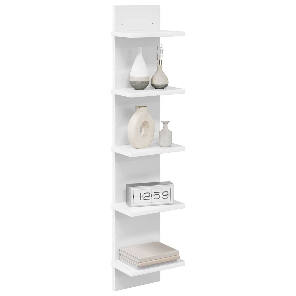 vidaXL Półka ścienna 2 pcs Biały 22 x 15 x 100 cm Drewno inżynieryjne