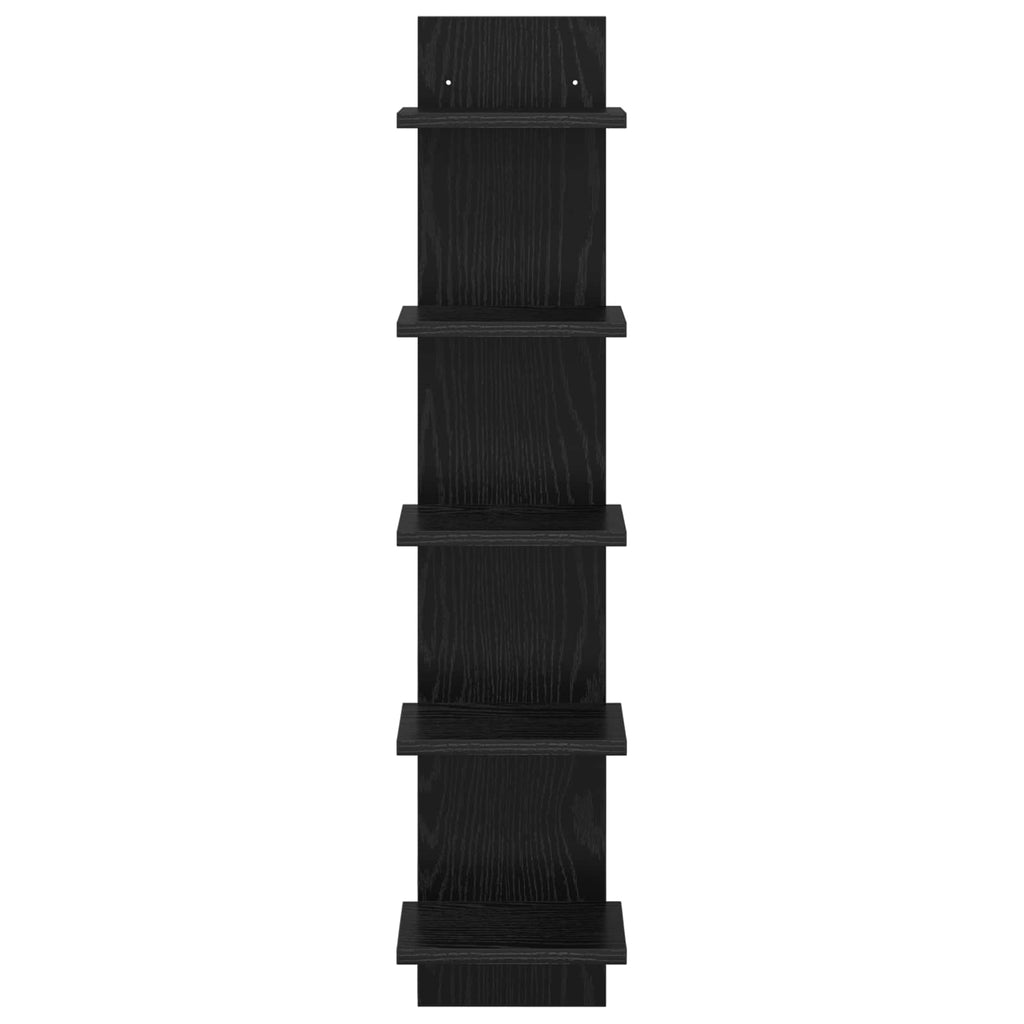 vidaXL Półka ścienna 2 pcs Czarny dąb 22 x 15 x 100 cm