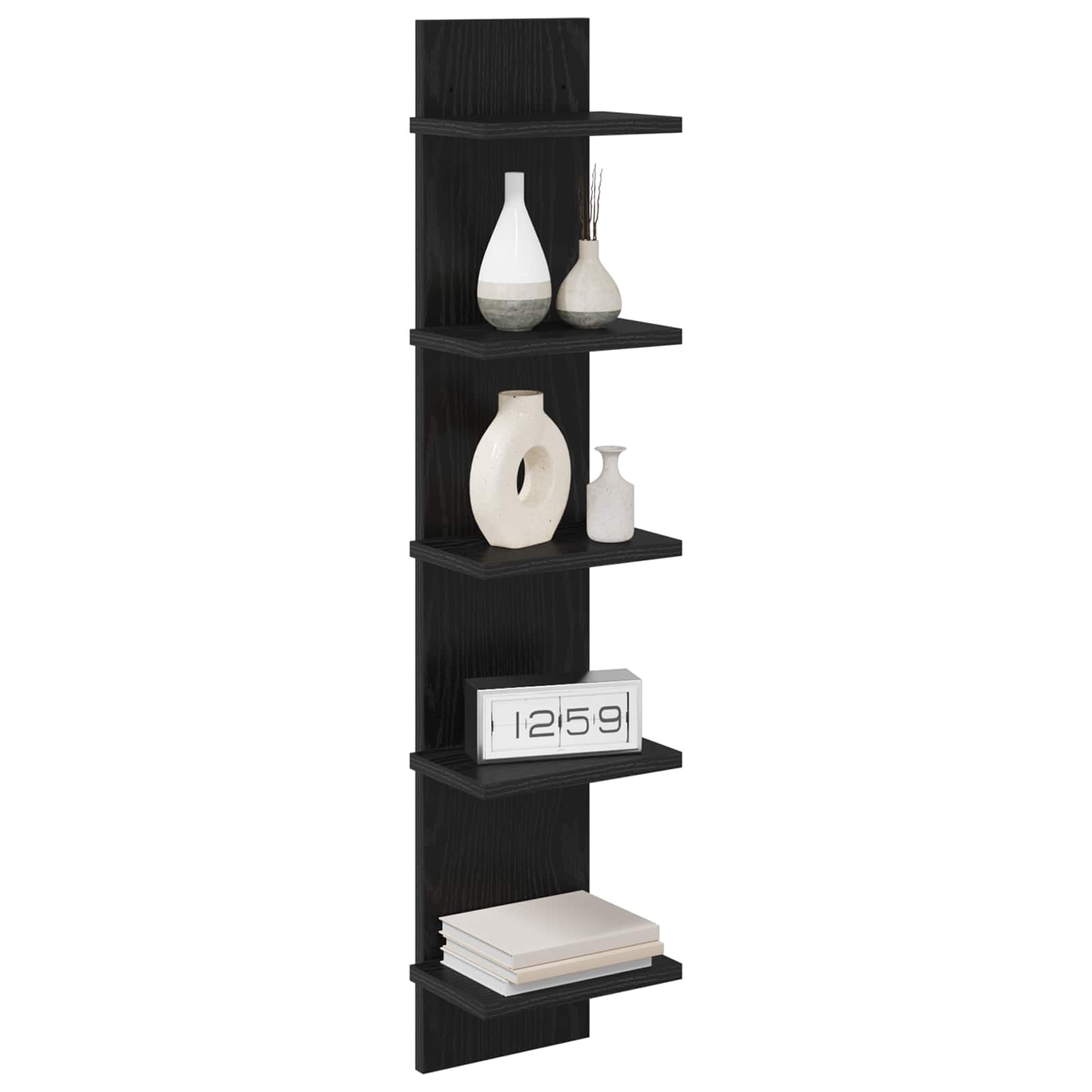 vidaXL Półka ścienna 2 pcs Czarny dąb 22 x 15 x 100 cm