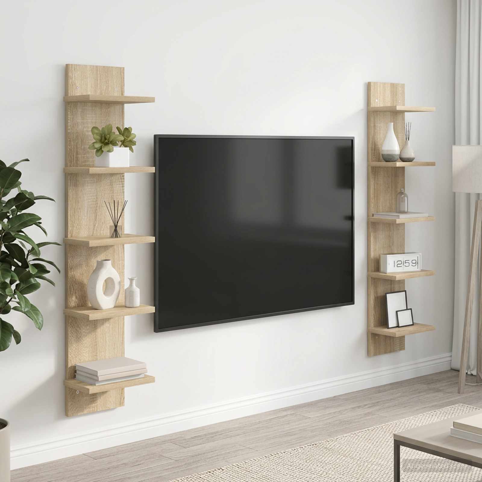 vidaXL Półka ścienna 2 pcs dąb Sonoma 22 x 15 x 100 cm