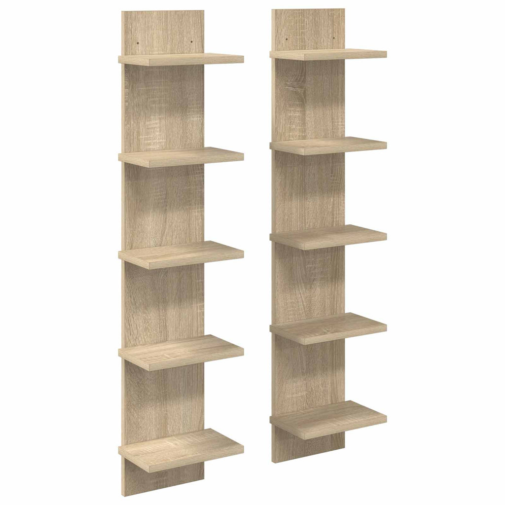 vidaXL Półka ścienna 2 pcs dąb Sonoma 22 x 15 x 100 cm