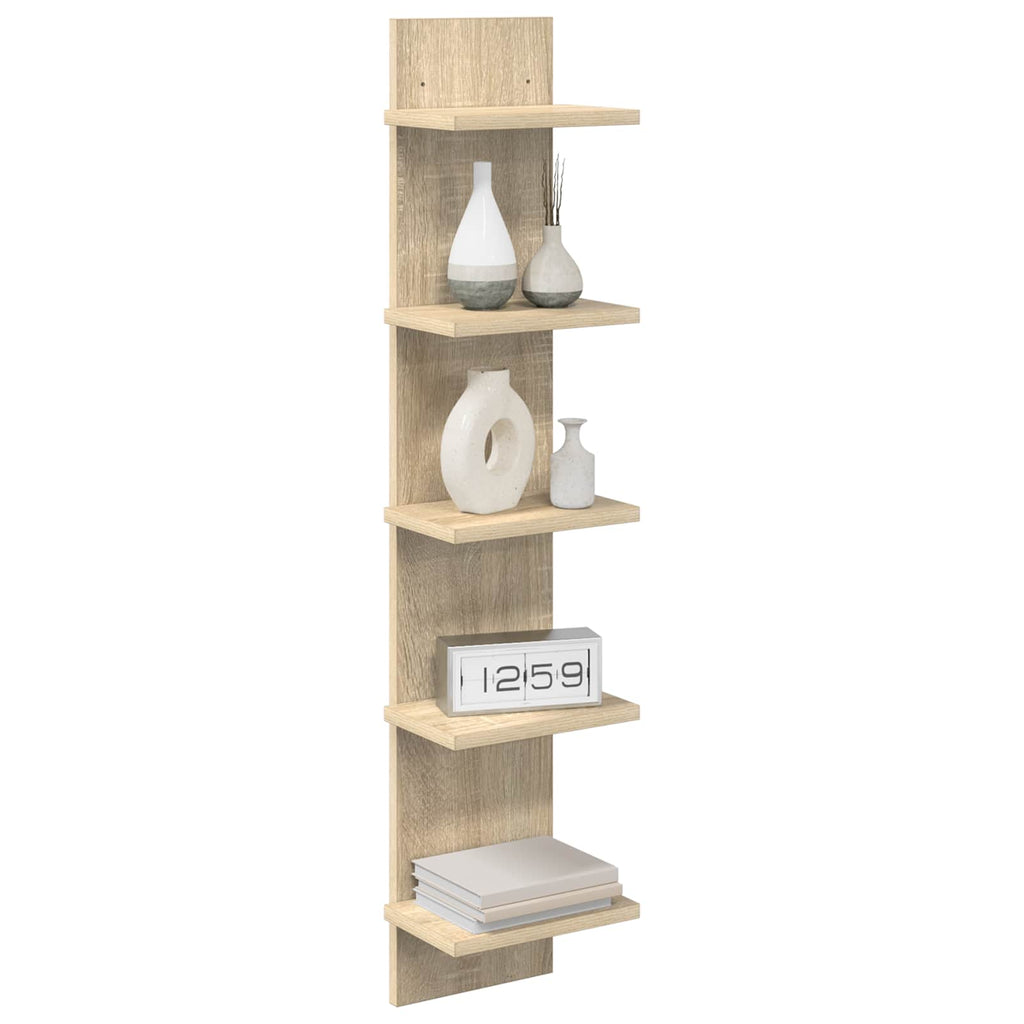 vidaXL Półka ścienna 2 pcs dąb Sonoma 22 x 15 x 100 cm