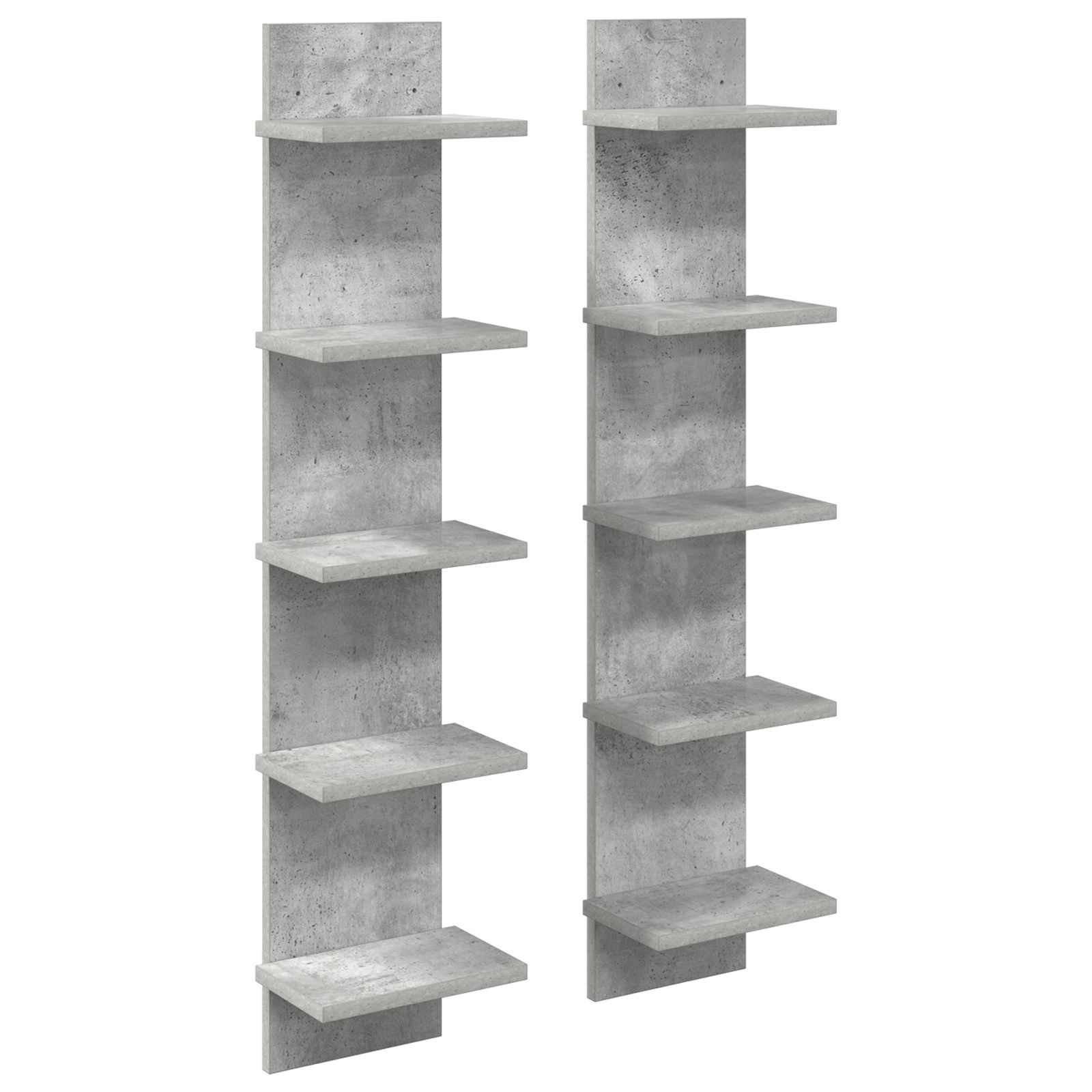 vidaXL Półka ścienna 2 pcs Betonowy szary 22 x 15 x 100 cm