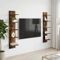 vidaXL Półka ścienna 2 pcs Dąb wędzony 22 x 15 x 100 cm