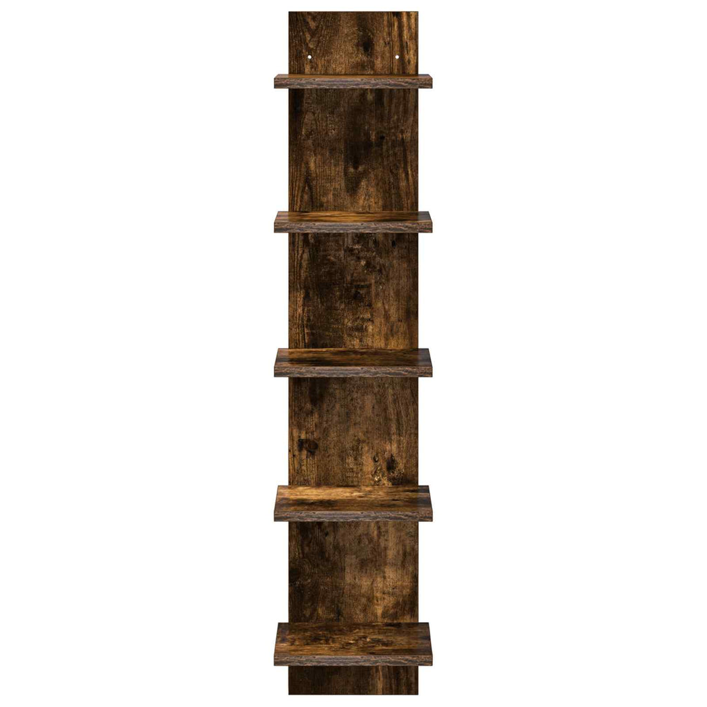 vidaXL Półka ścienna 2 pcs Dąb wędzony 22 x 15 x 100 cm