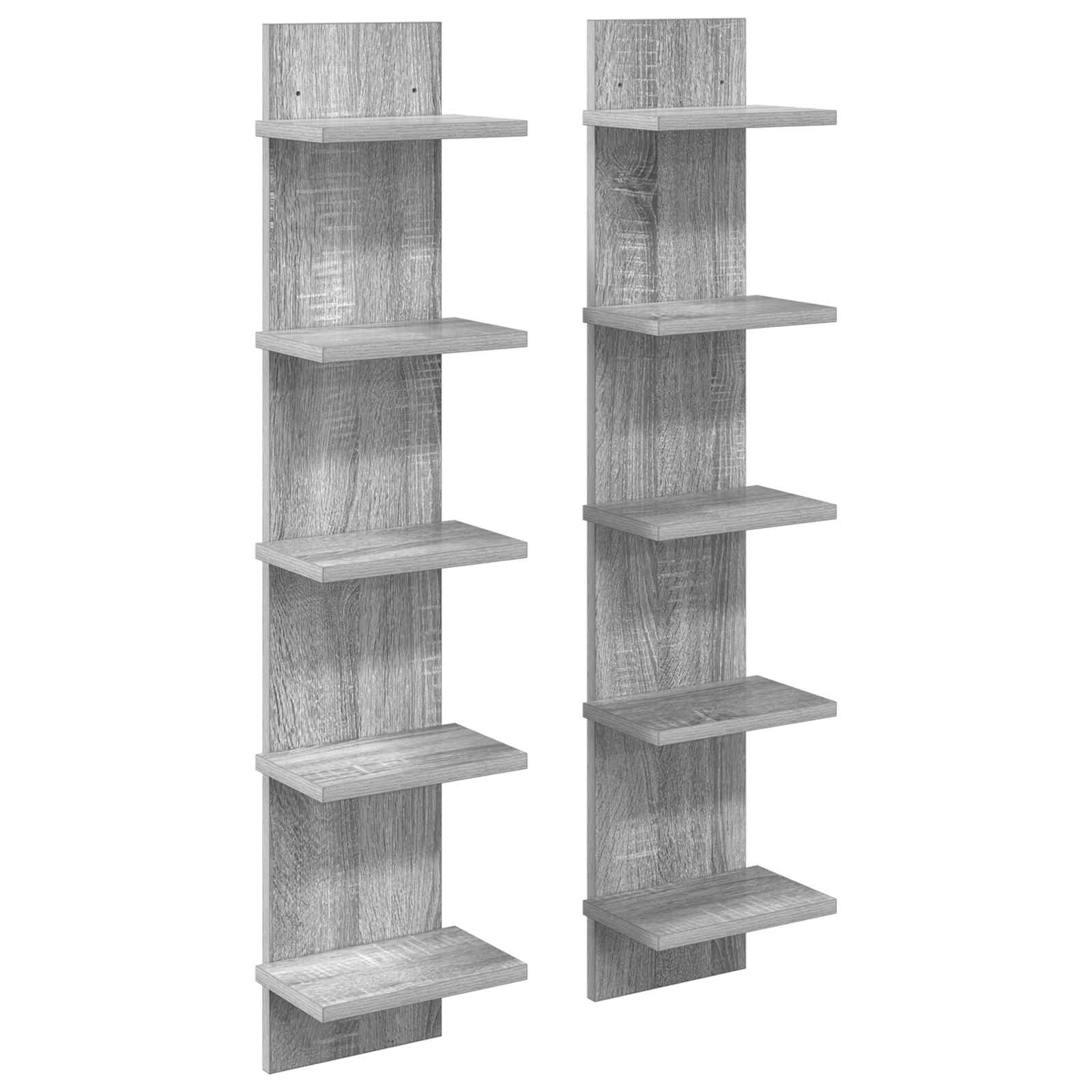 vidaXL Półka ścienna 2 pcs Szary Sonoma 22 x 15 x 100 cm