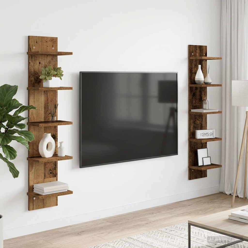 vidaXL Półka ścienna 2 pcs Stare drewno 22 x 15 x 100 cm