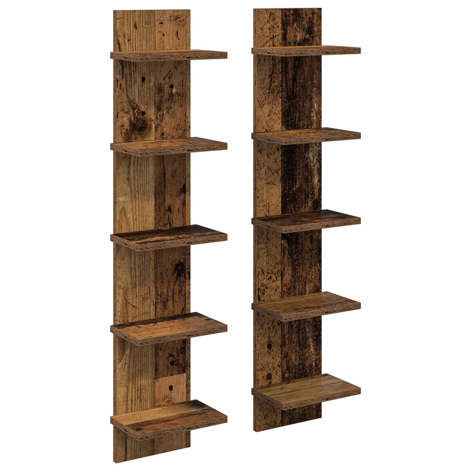 vidaXL Półka ścienna 2 pcs Stare drewno 22 x 15 x 100 cm